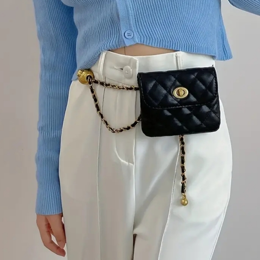 Black Quilted Crossbody Bag